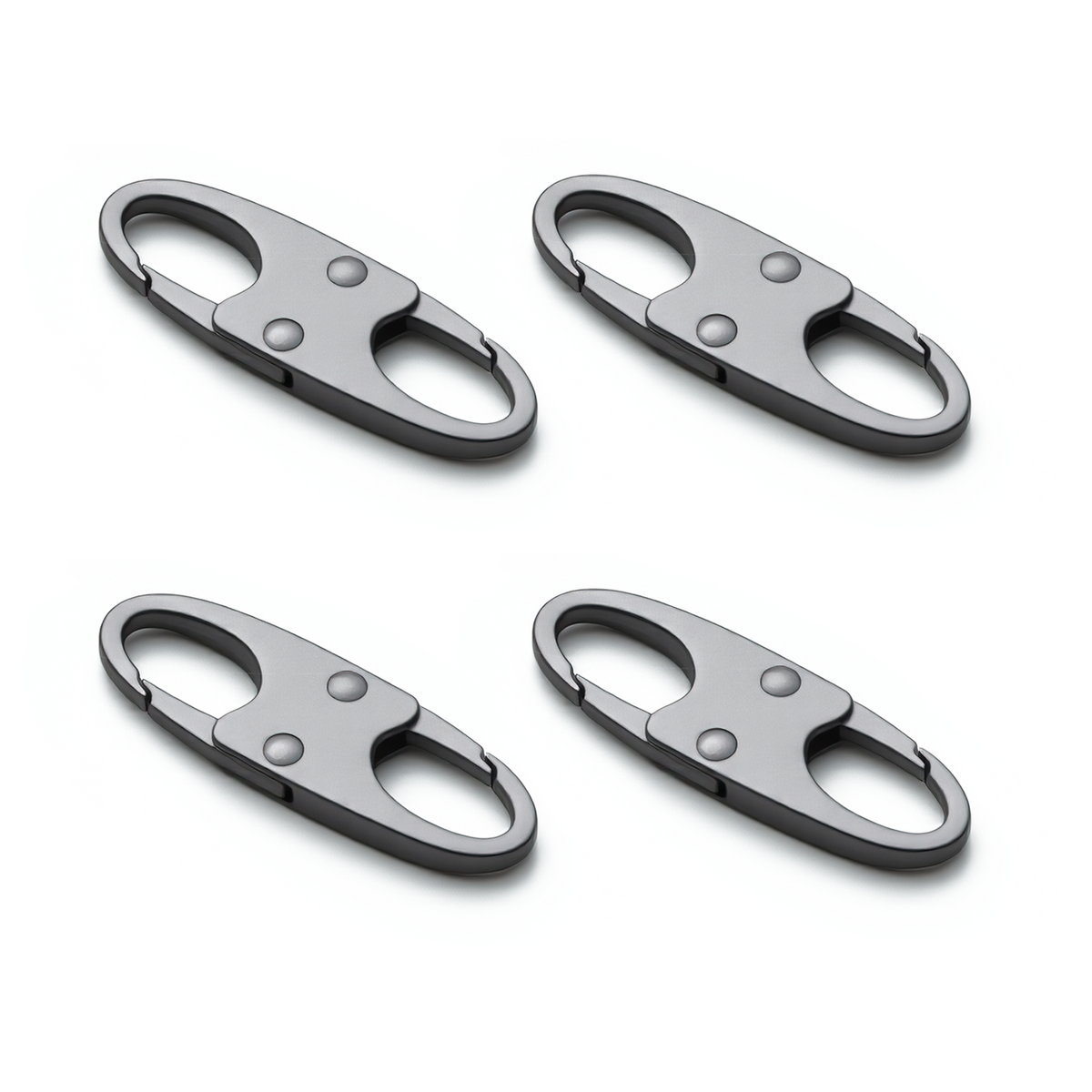 Zelin Anti-Theft Zipper Clip — 4-Pack · Space Gray