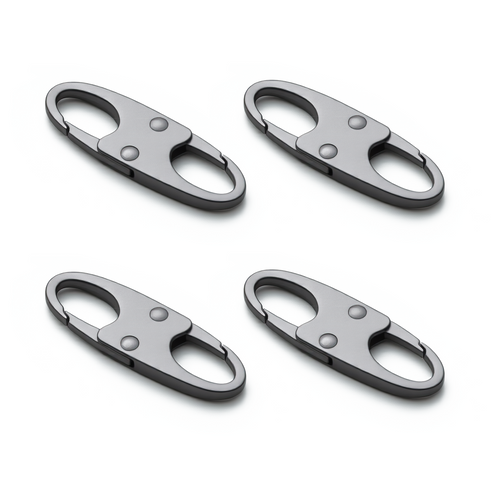Zelin Anti-Theft Zipper Clip — 4-Pack · Space Gray
