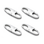 Zelin Anti-Theft Zipper Clip — 4-Pack · Frost Silver