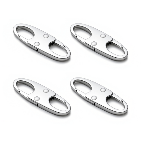 Zelin Anti-Theft Zipper Clip — 4-Pack · Frost Silver