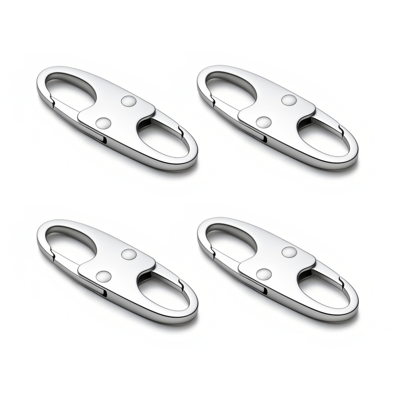 Zelin Anti-Theft Zipper Clip — 4-Pack · Frost Silver