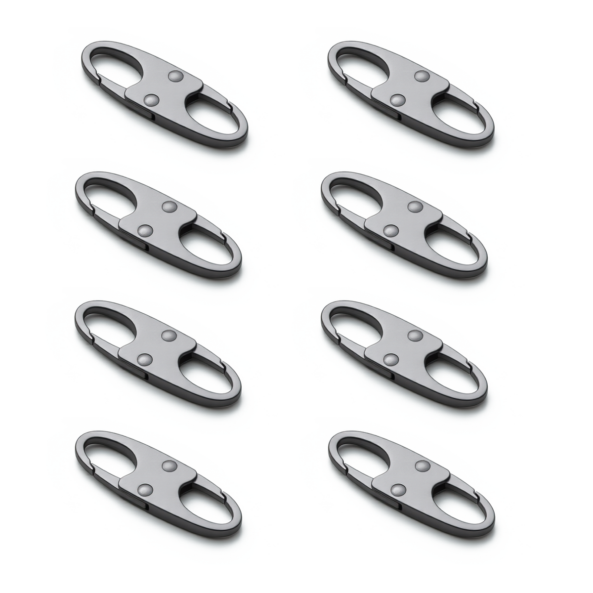 Zelin Anti-Theft Zipper Clip — 8-Pack · Space Gray