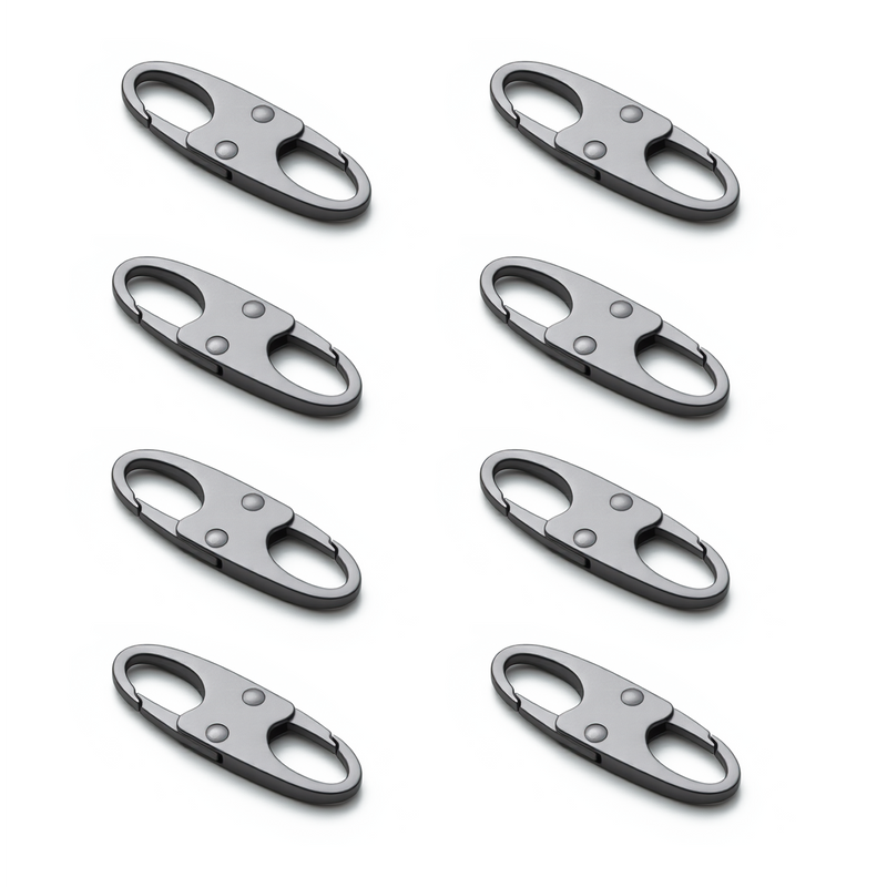 Zelin Anti-Theft Zipper Clip — 8-Pack · Space Gray