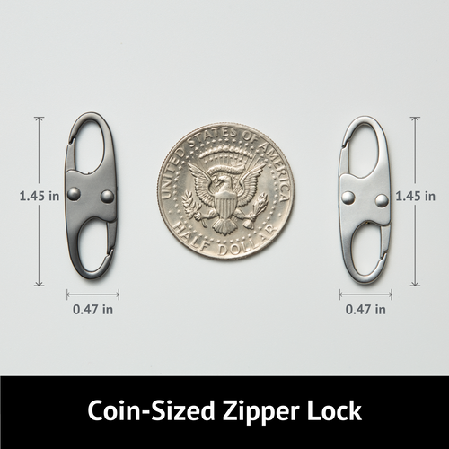 Zelin Anti-Theft Zipper Clip — 8-Pack · Frost Silver